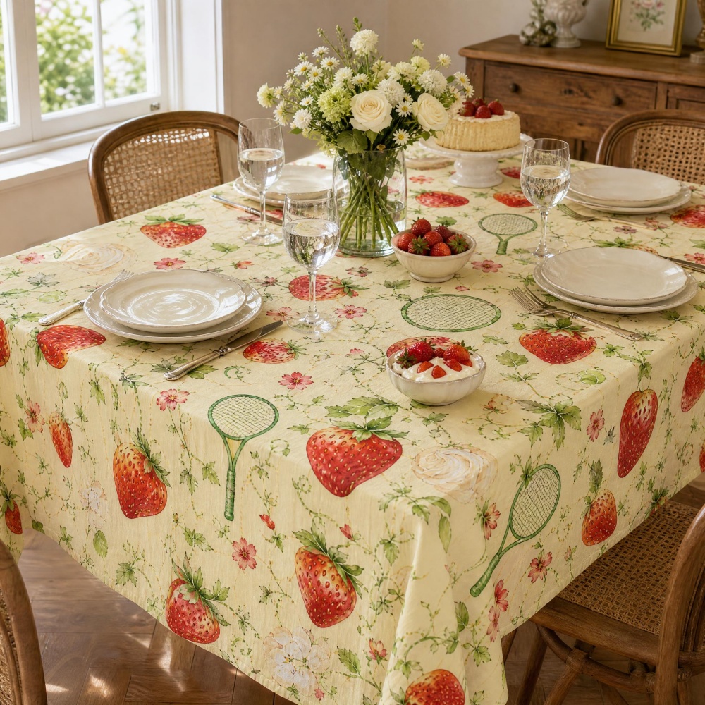 Strawberry Floral Table Cloth  - Table Tennis News Today recension och pris