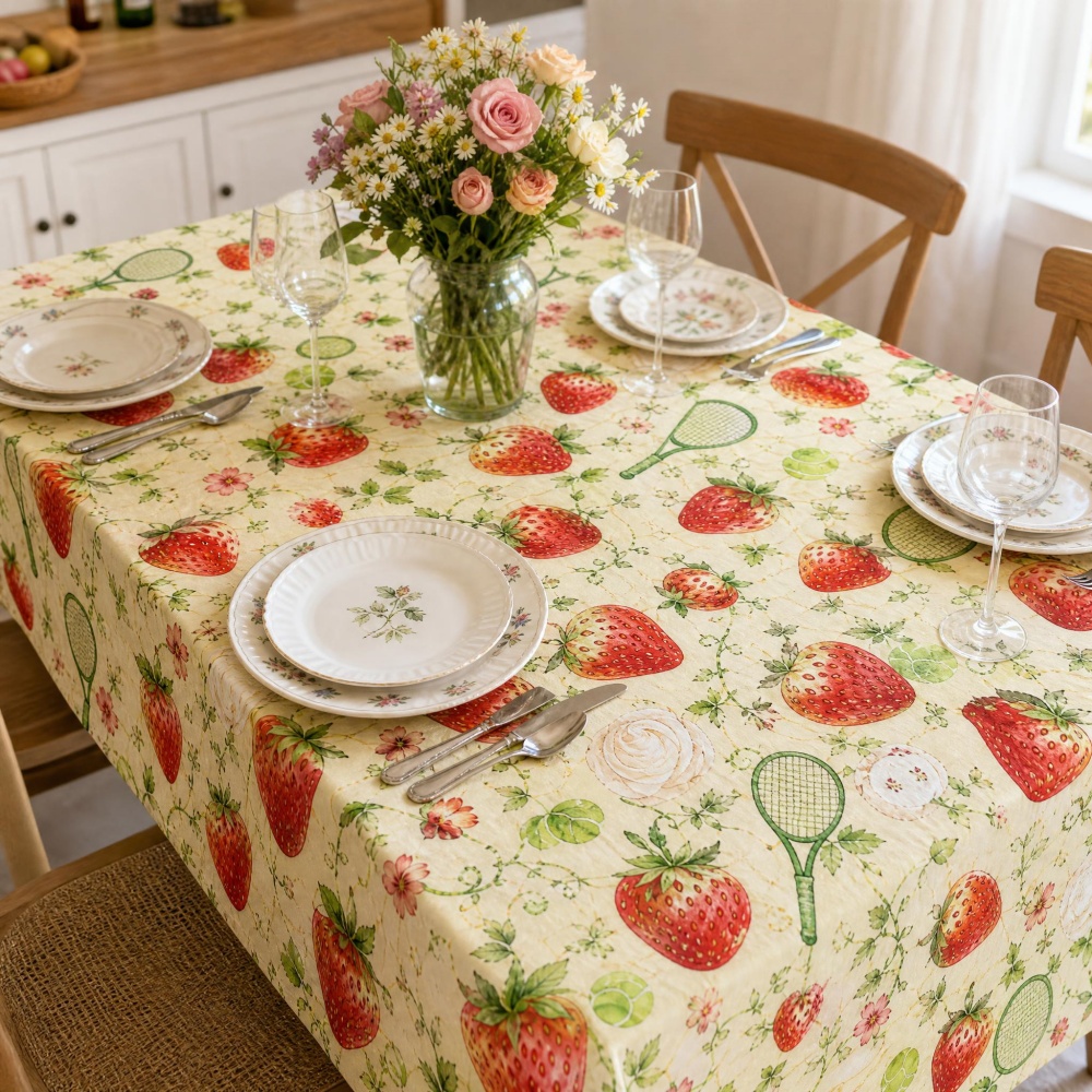 Strawberry Floral Table Cloth  - Table Tennis News Today recension och pris