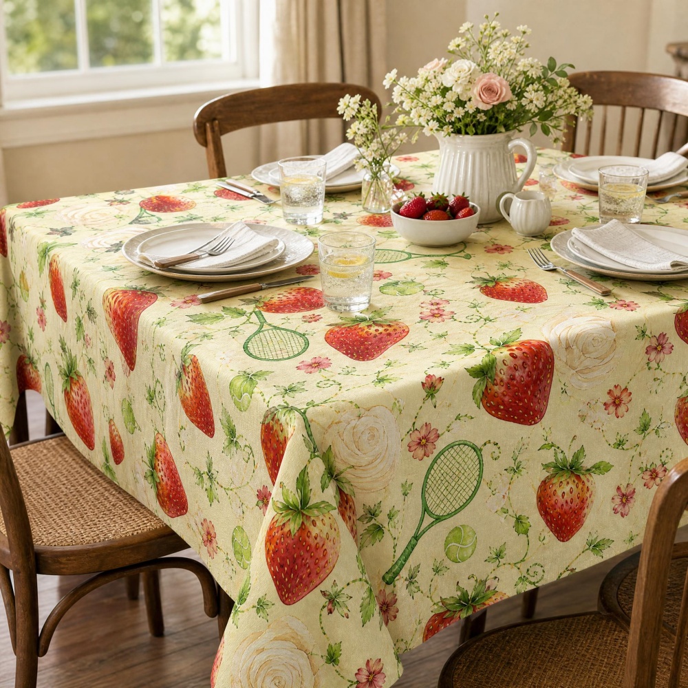 Strawberry Floral Table Cloth  - Table Tennis News Today recension och pris
