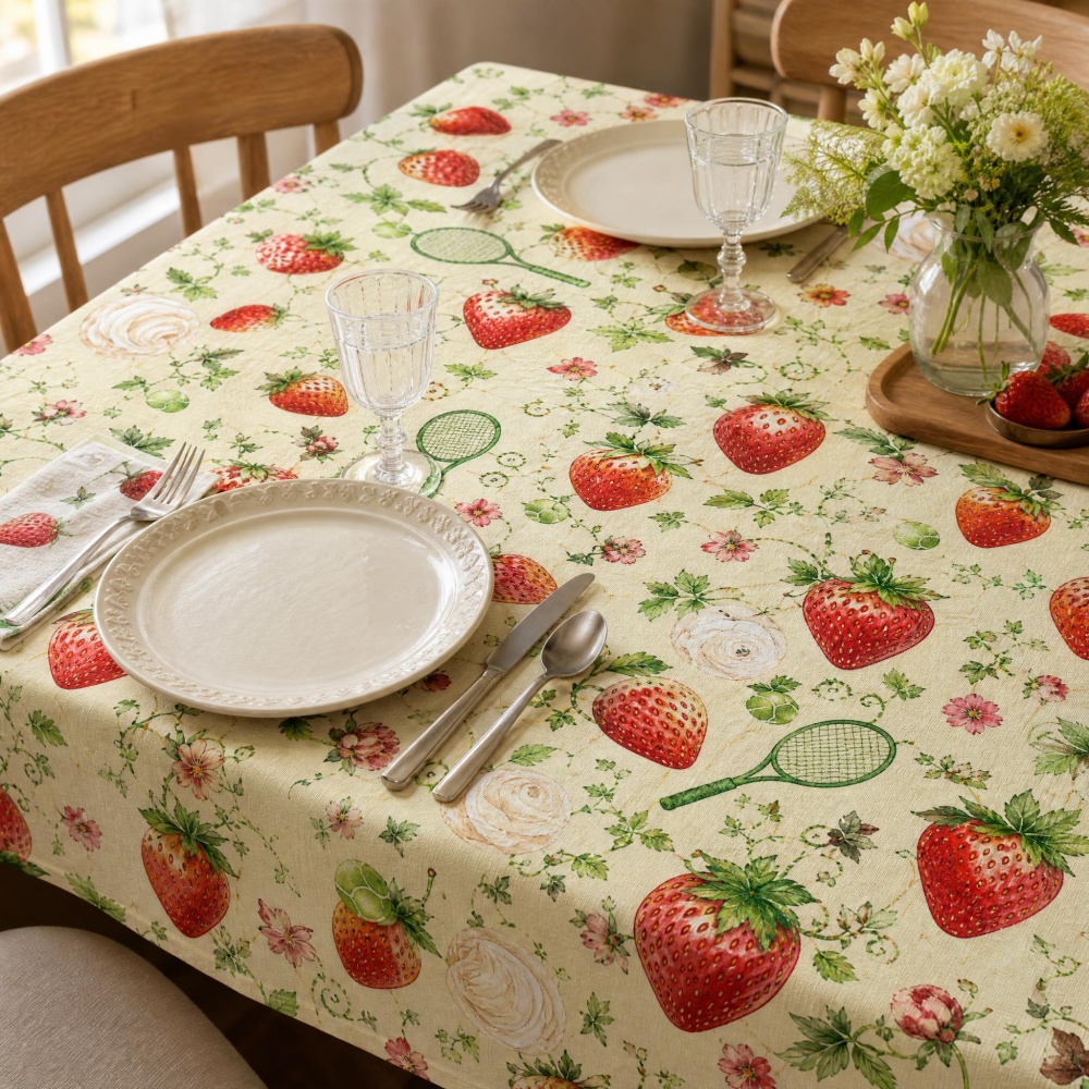 Strawberry Floral Table Cloth  - Table Tennis News Today recension och pris
