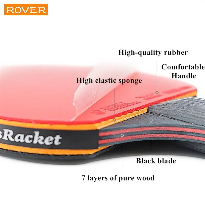 5/6 Star Table Tennis Racket 2 - Table Tennis Kit Bag recension och pris